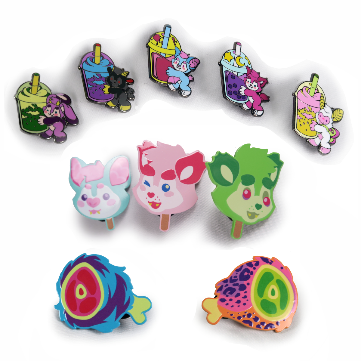 Tiny Teeth small character enamel pins