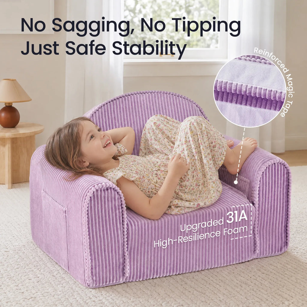 Tiny Land GentleSnug | Convertible Corduroy Kids Chair — manufacturer product image 18