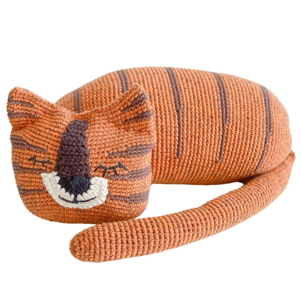 Bebemoss Torey orange striped tiger crochet toy