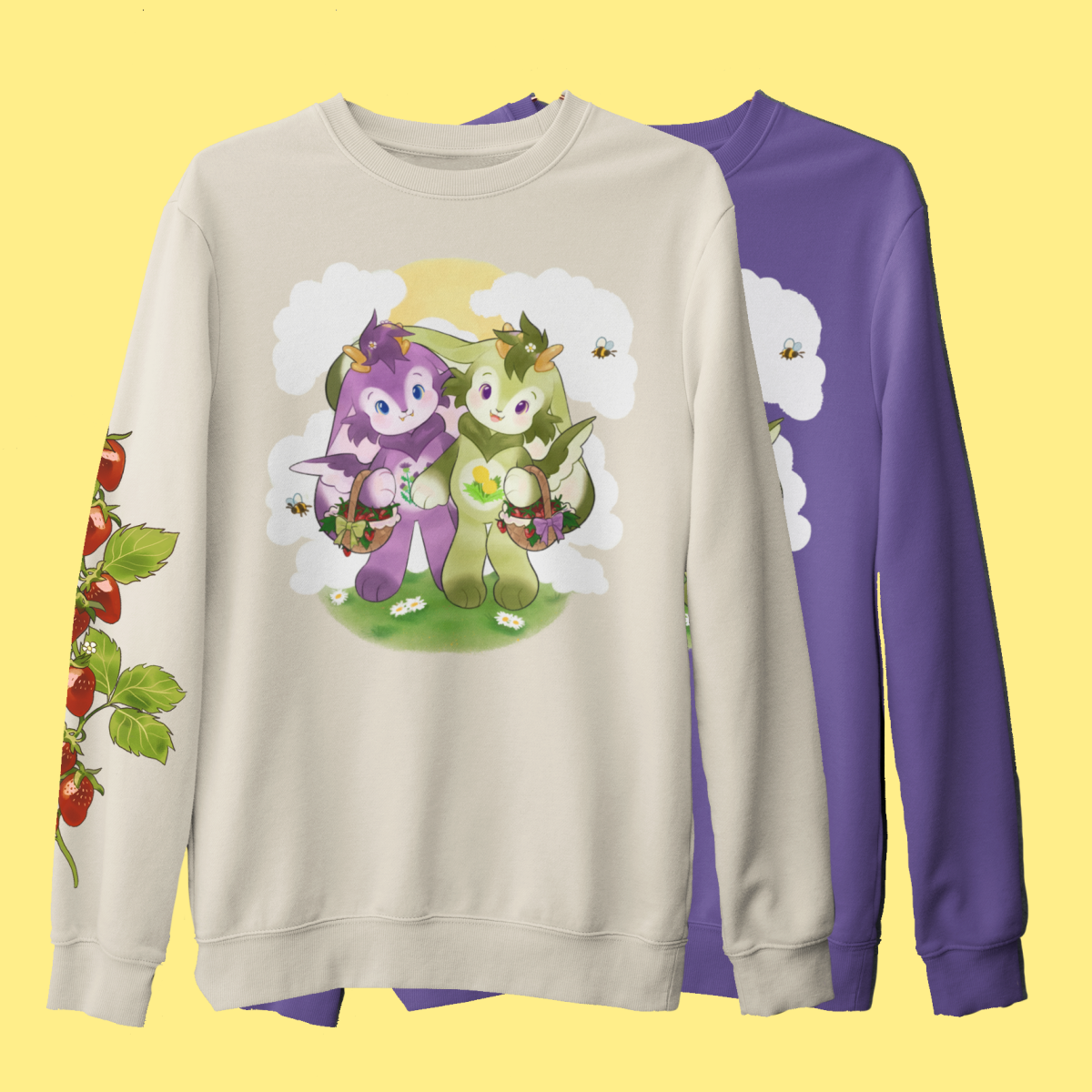 Tiny Teeth Wolpertinger graphic French terry sweater