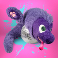 Tiny Teeth long Wyrm on a String plush in pink or purple